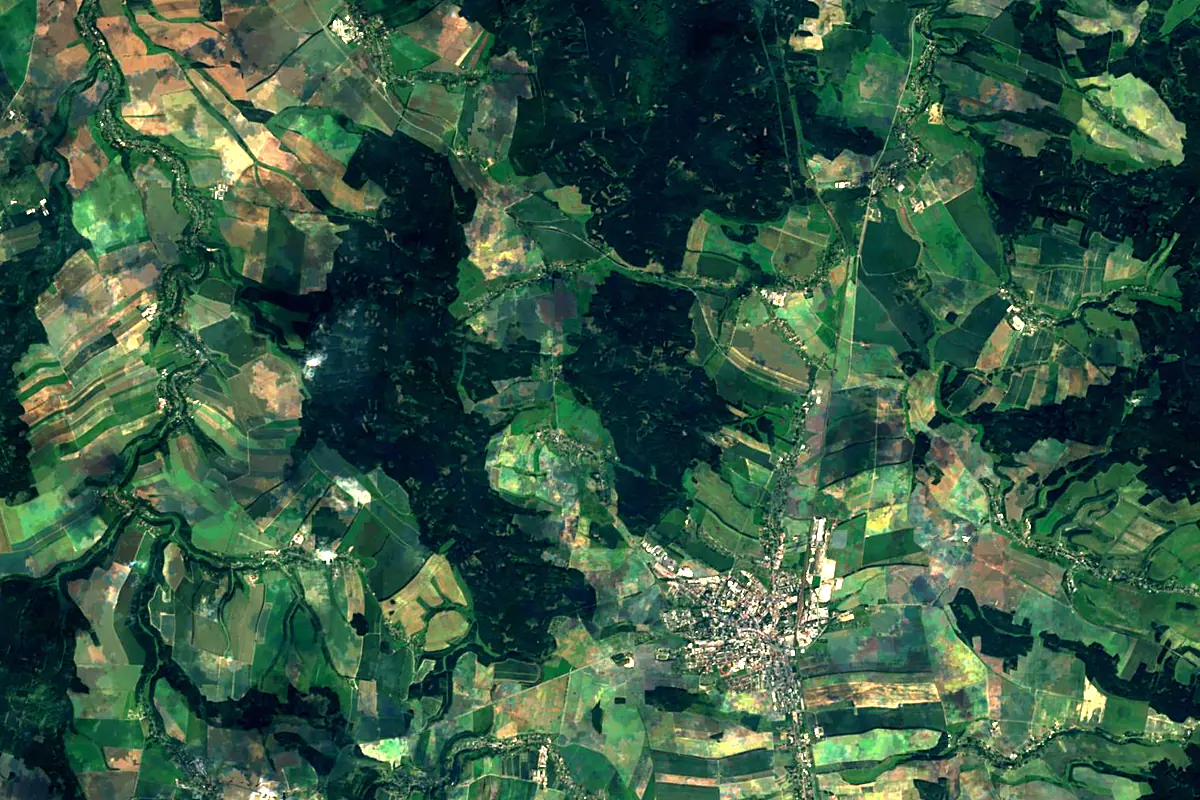 Svitava: satellite view of the source