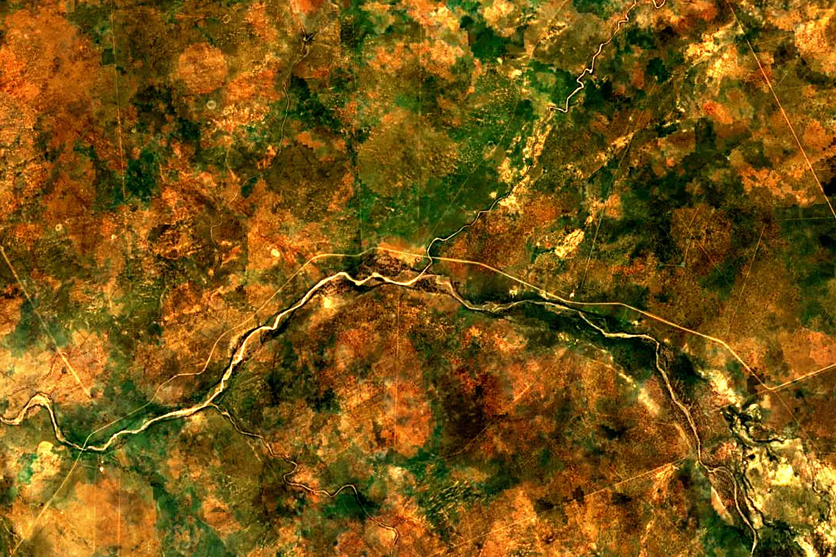 Swakop River: satellite view of the source