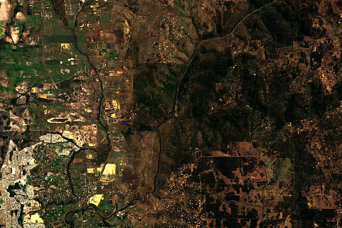 Swan River: satellite view of the source