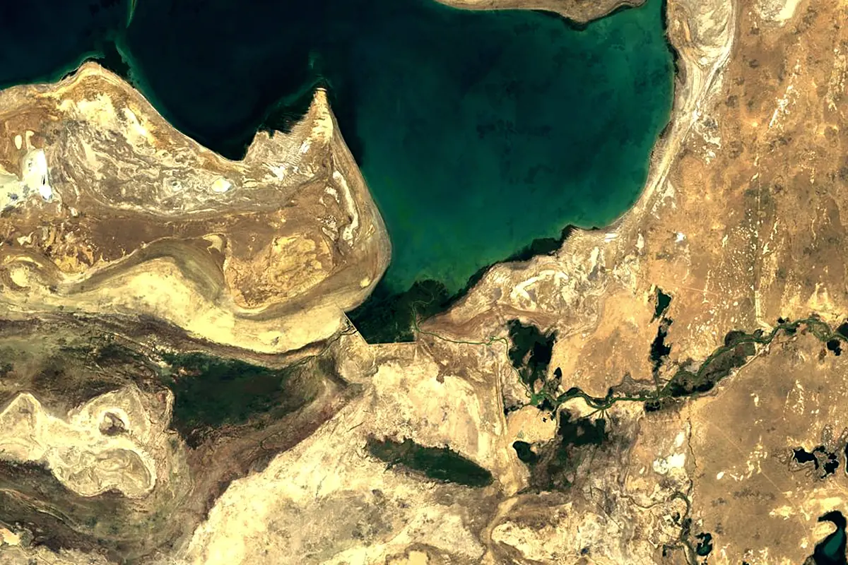 Syr Darya: satellite view of the mouth