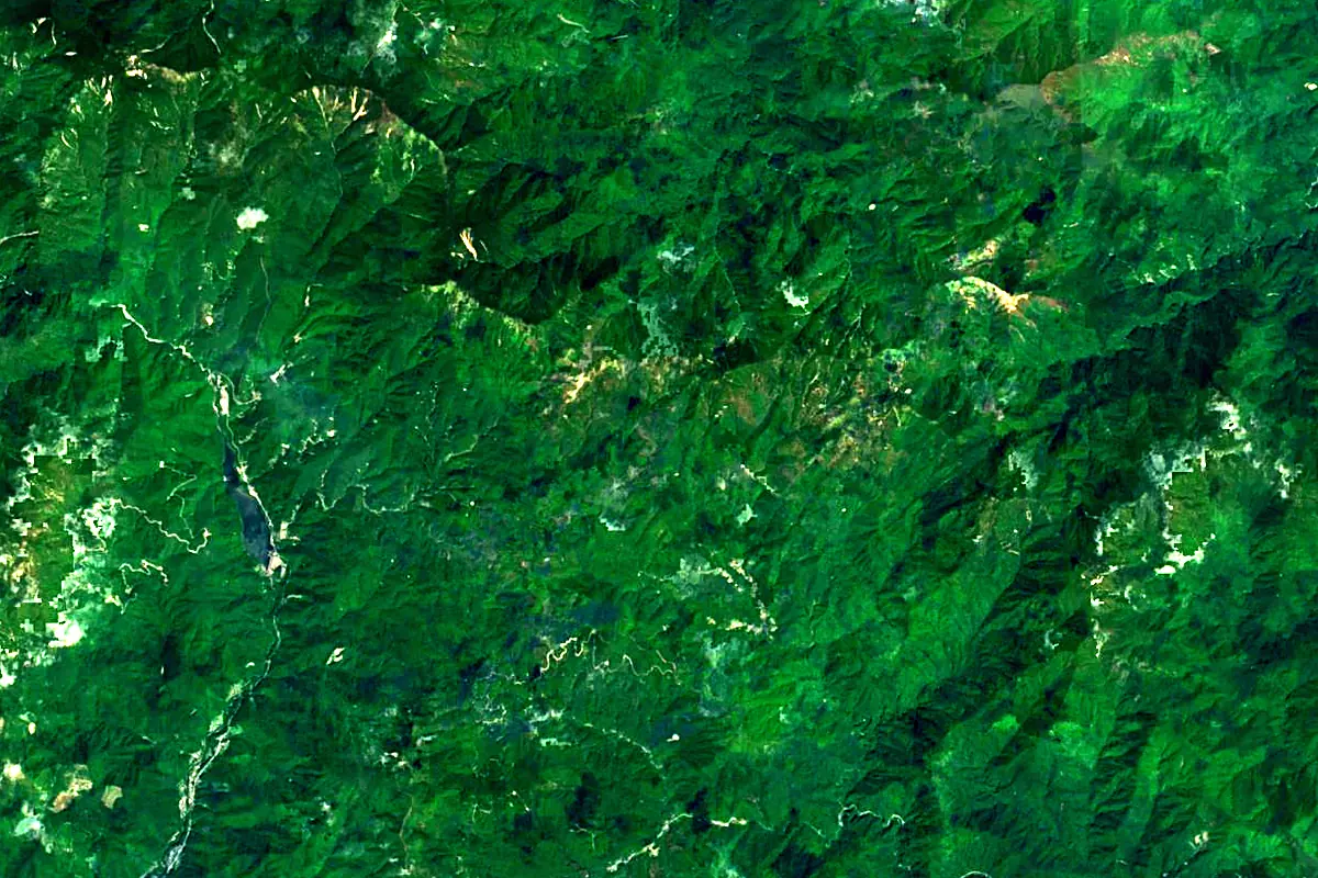 Tama River: satellite view of the source
