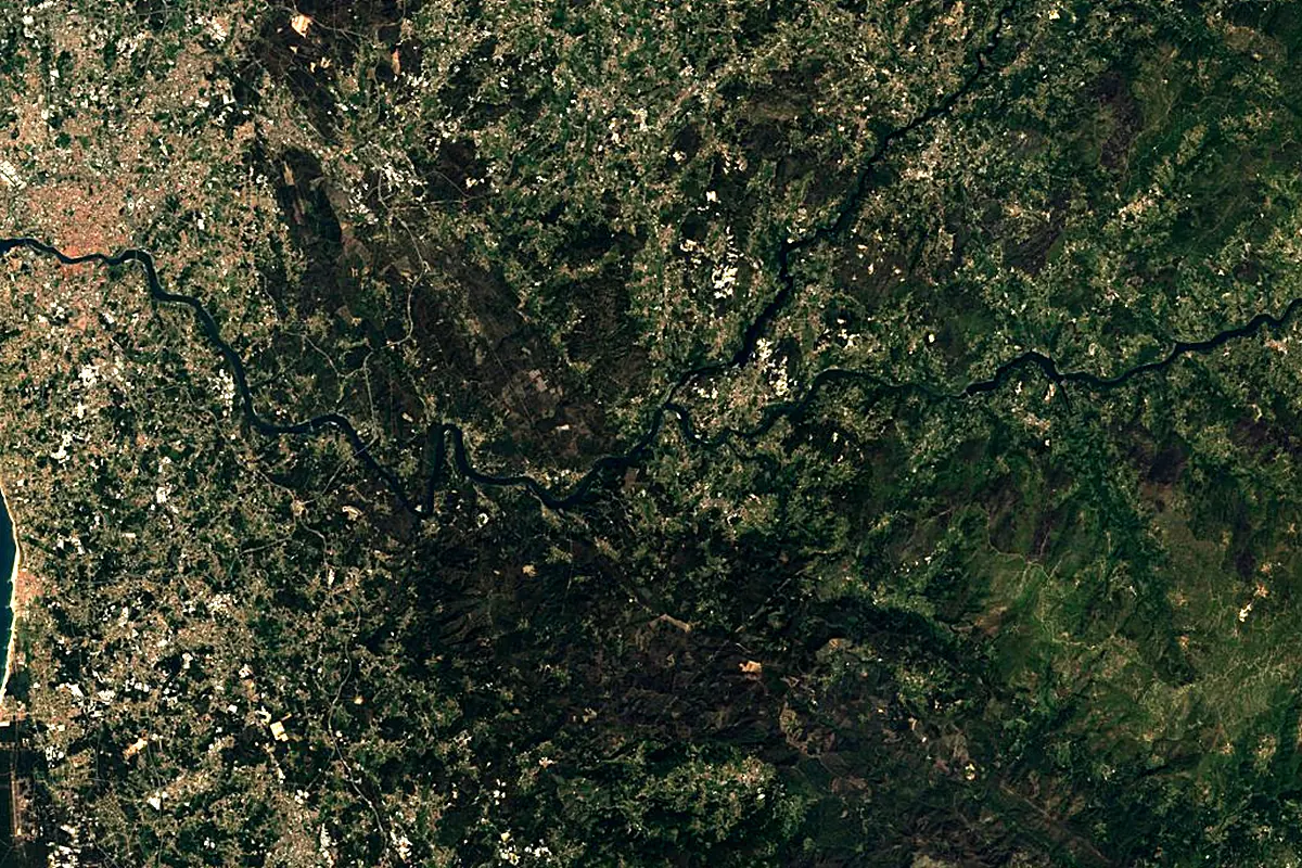 Tâmega River: satellite view of the mouth
