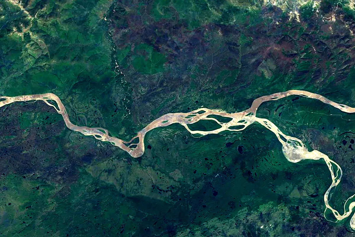 Tanana River: satellite view of the mouth