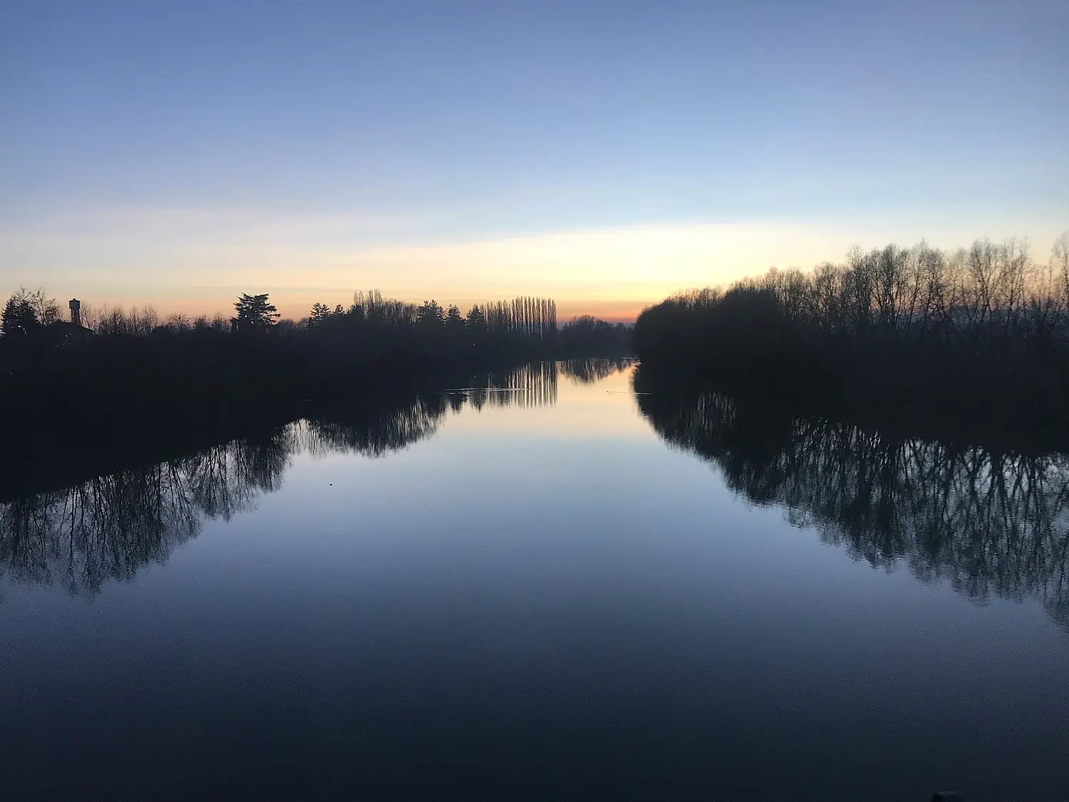 Fiume Tanaro al tramonto