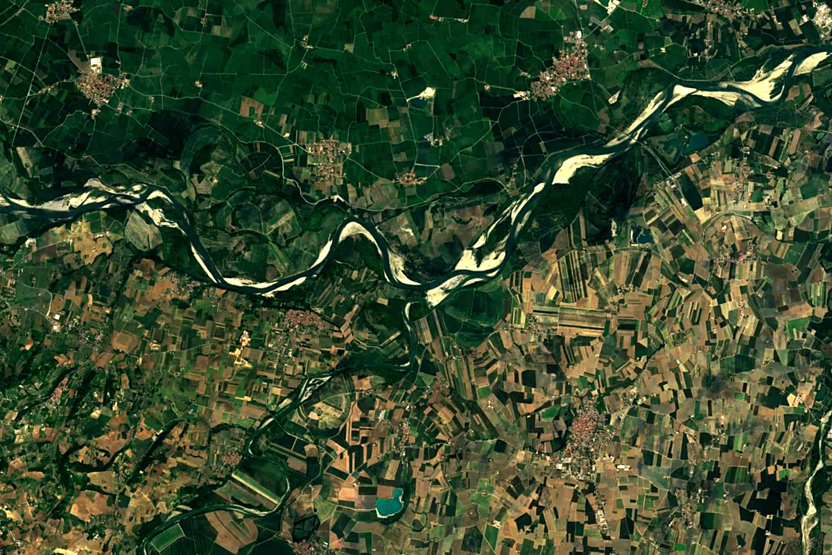 Tanaro: satellite view of the mouth