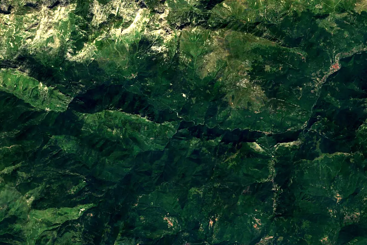 Tanaro: satellite view of the source