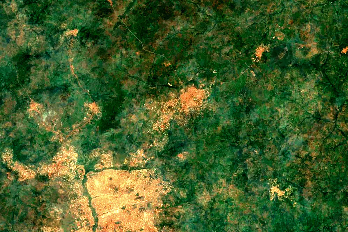 Tano River: satellite view of the source