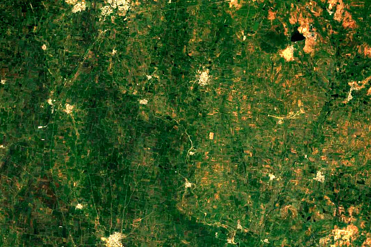 Tapti River: satellite view of the source