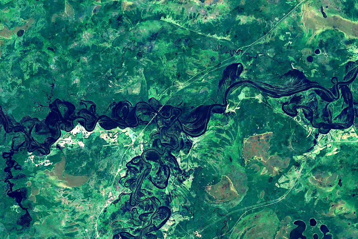 Tavda: satellite view of the mouth