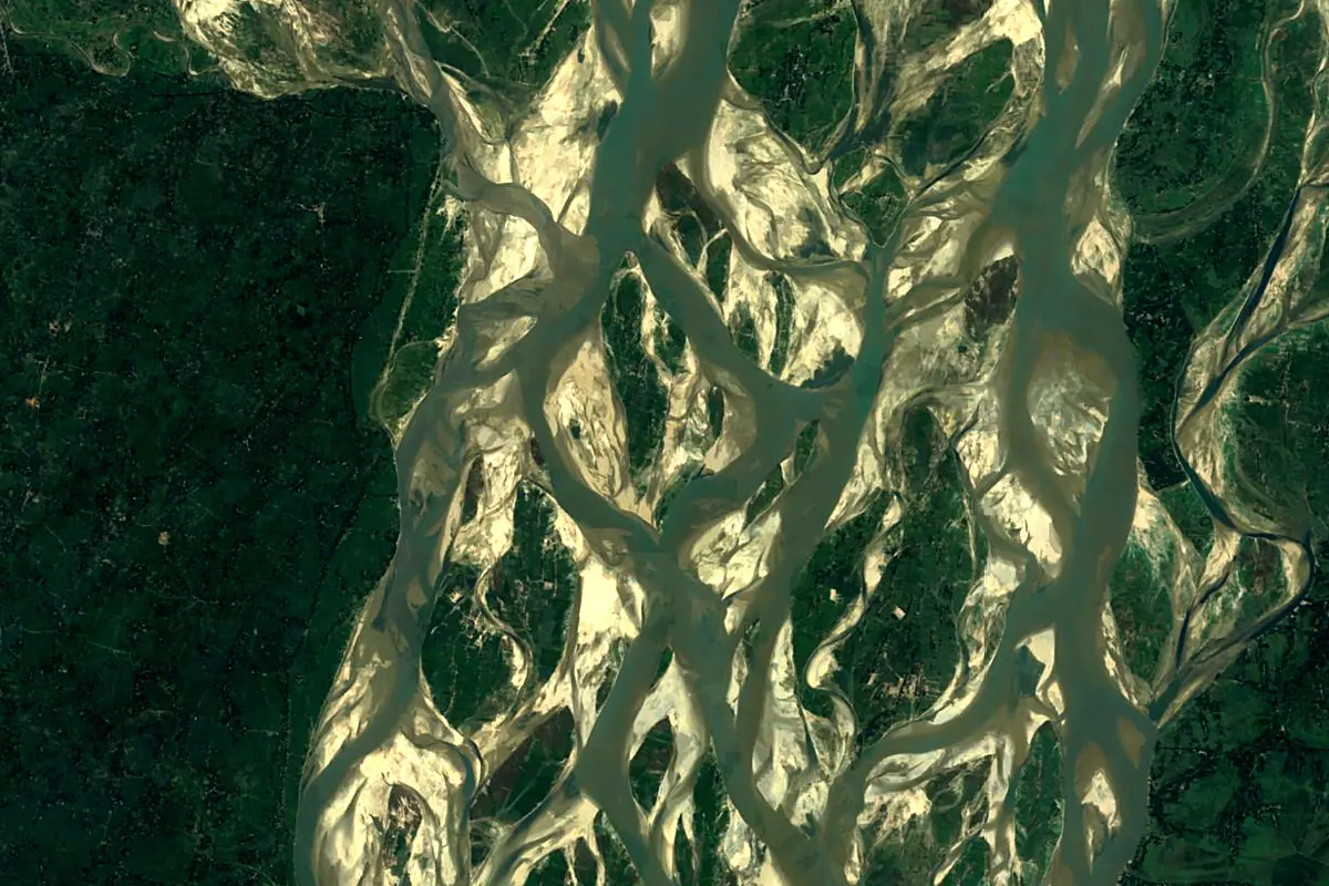 Teesta River: satellite view of the mouth
