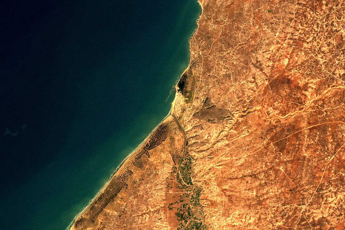 Tensift River: satellite view of the mouth