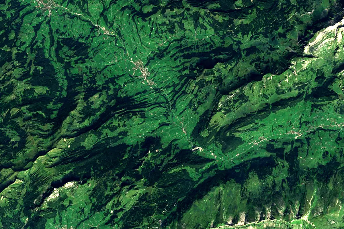 Thur: satellite view of the source