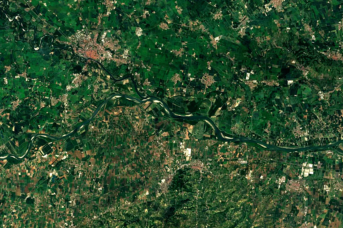 Ticino: satellite view of the mouth