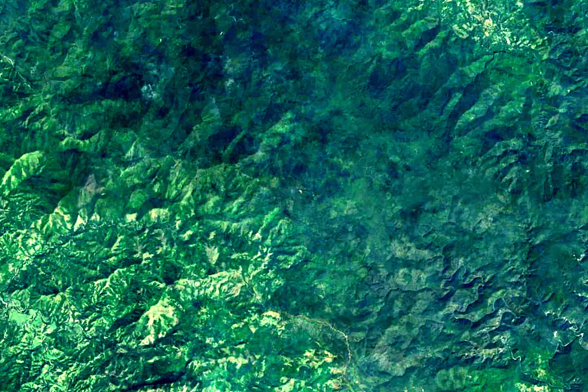 Toa river: satellite view of the source