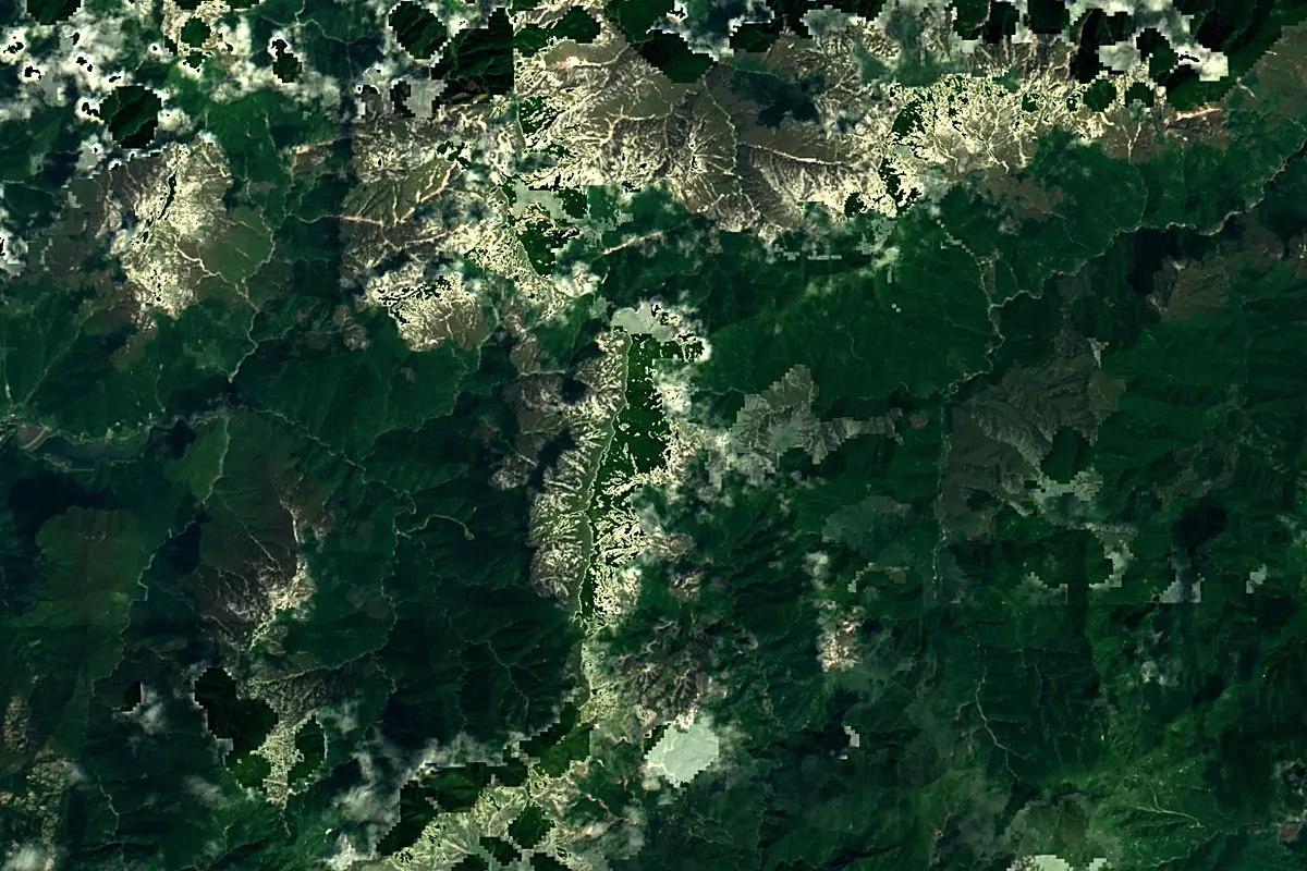 Tone River: satellite view of the source