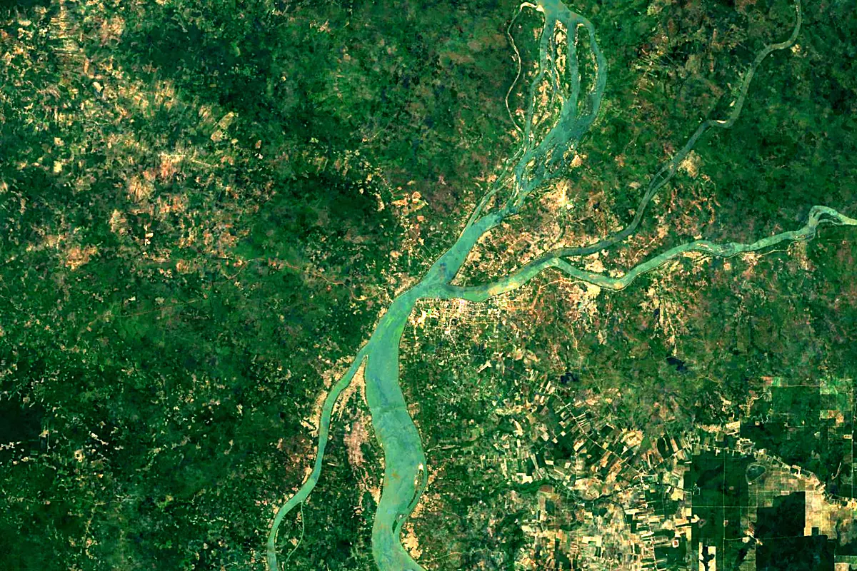 Tonlé San: satellite view of the mouth