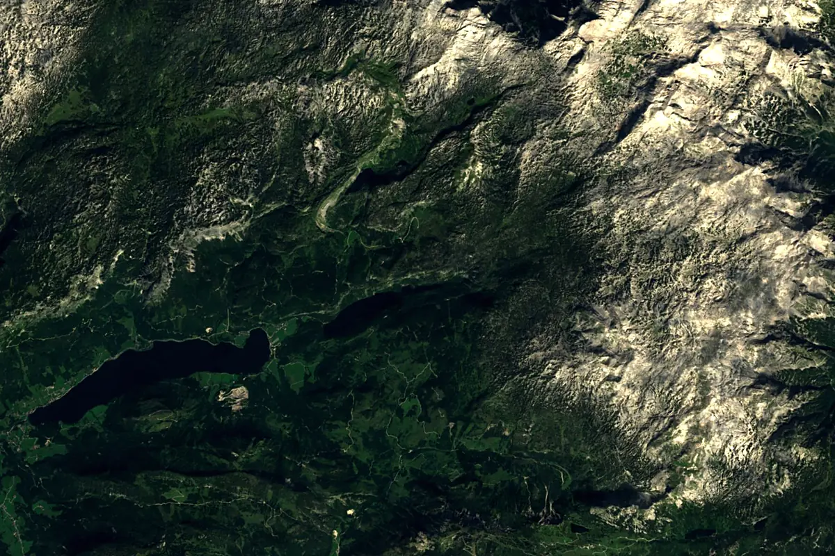 Traun: satellite view of the source