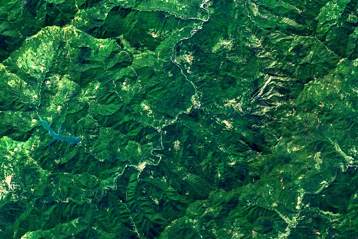 Trebbia: satellite view of the source