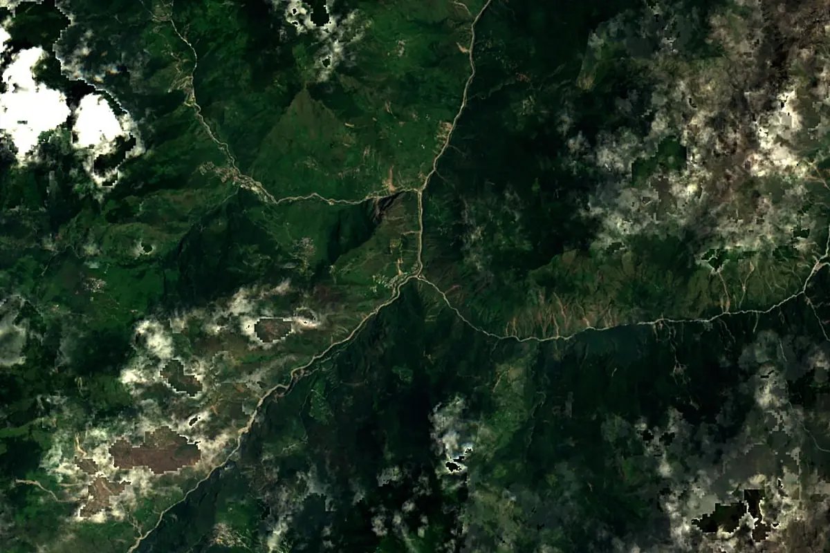 Trishuli River: satellite view of the source