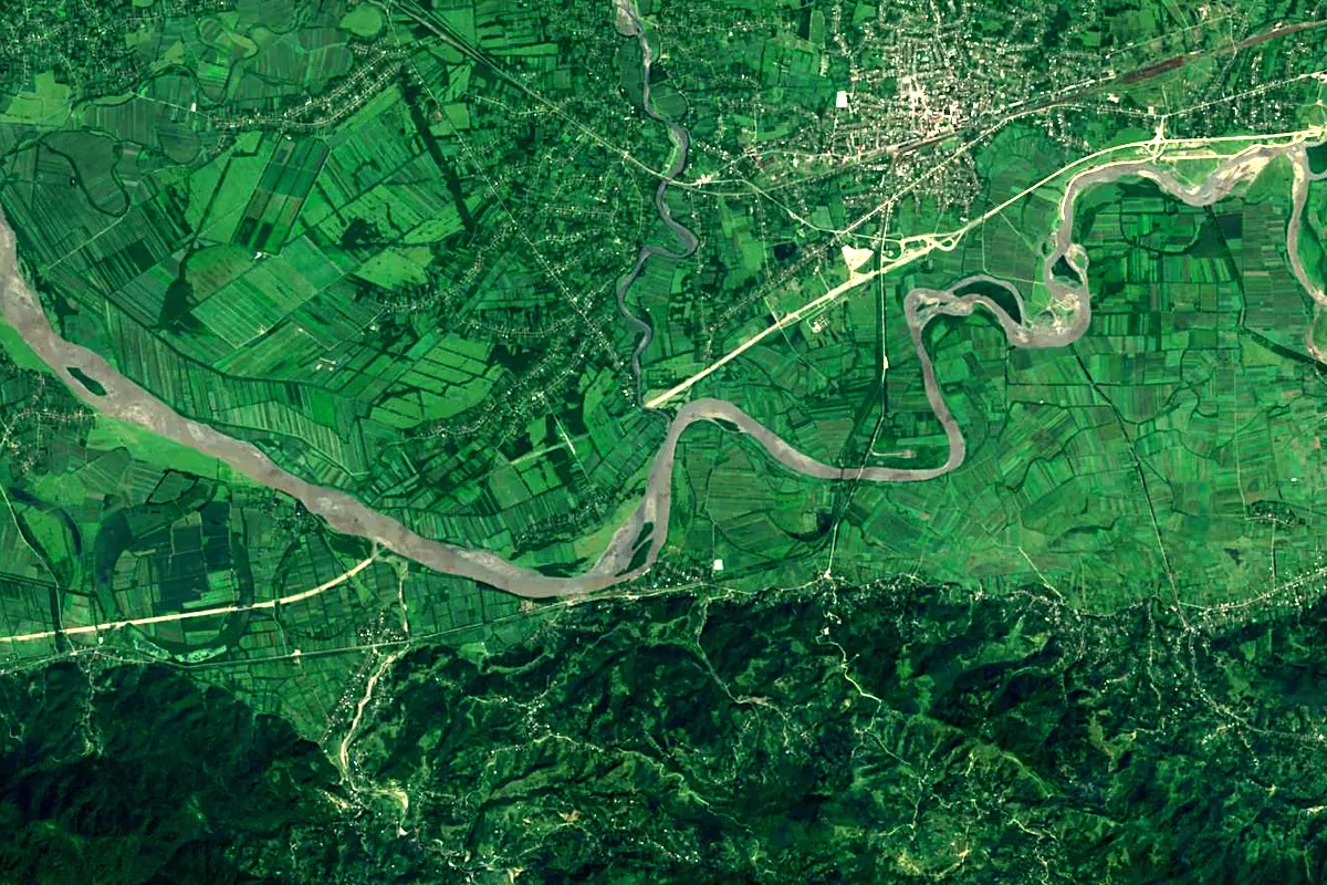 Tskhenistsqali: satellite view of the mouth