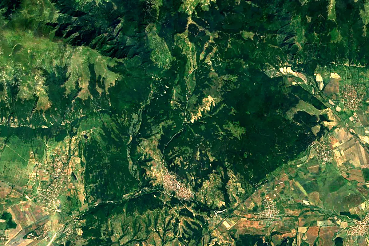 Tundzha: satellite view of the source