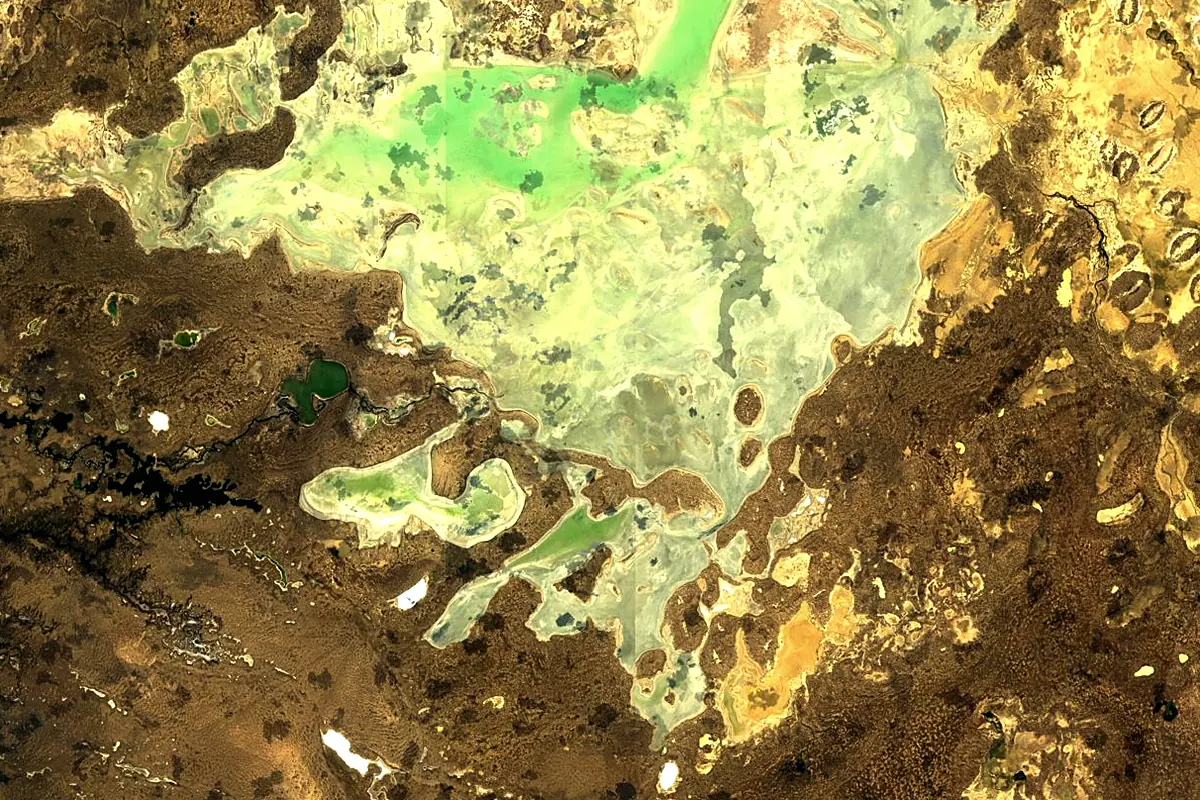 Turgai River: satellite view of the mouth