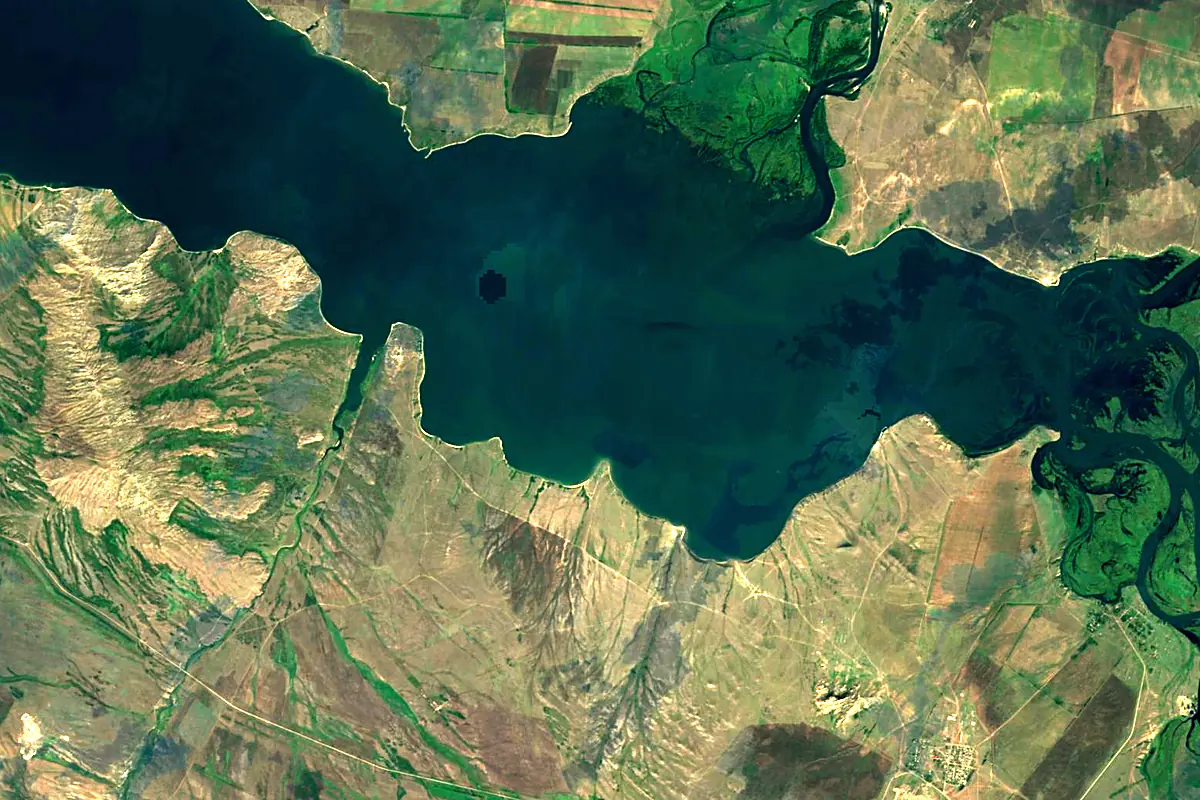 Uba River: satellite view of the mouth