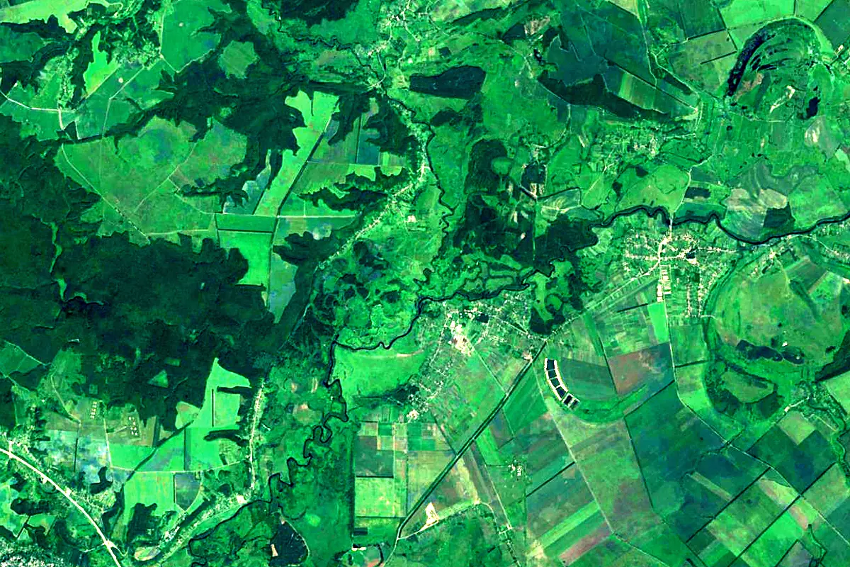 Uday River: satellite view of the mouth