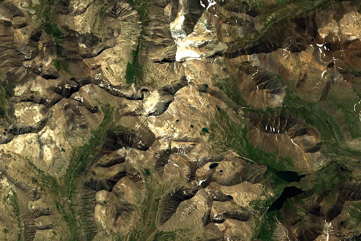Ulungur River: satellite view of the source