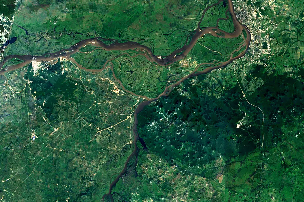 Ussuri: satellite view of the mouth