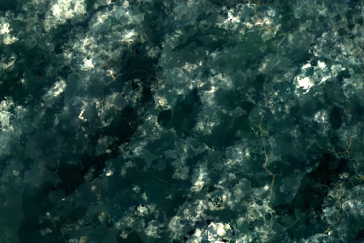 Utamboni River: satellite view of the source