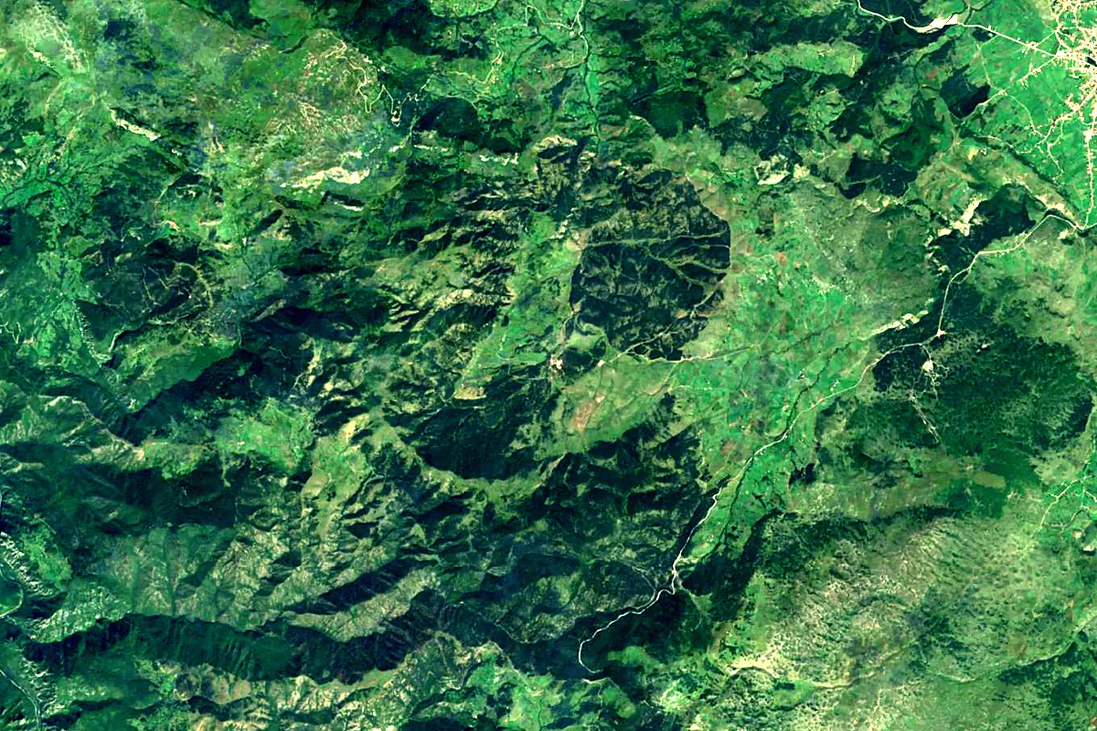 Uvac: satellite view of the source
