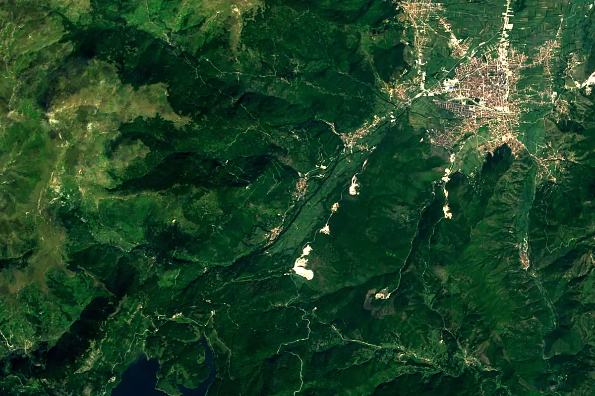Vardar: satellite view of the source