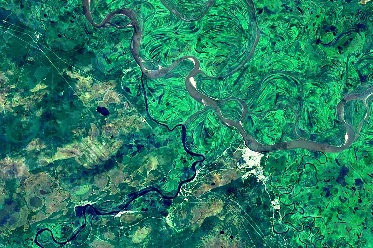 Vasyugan: satellite view of the mouth