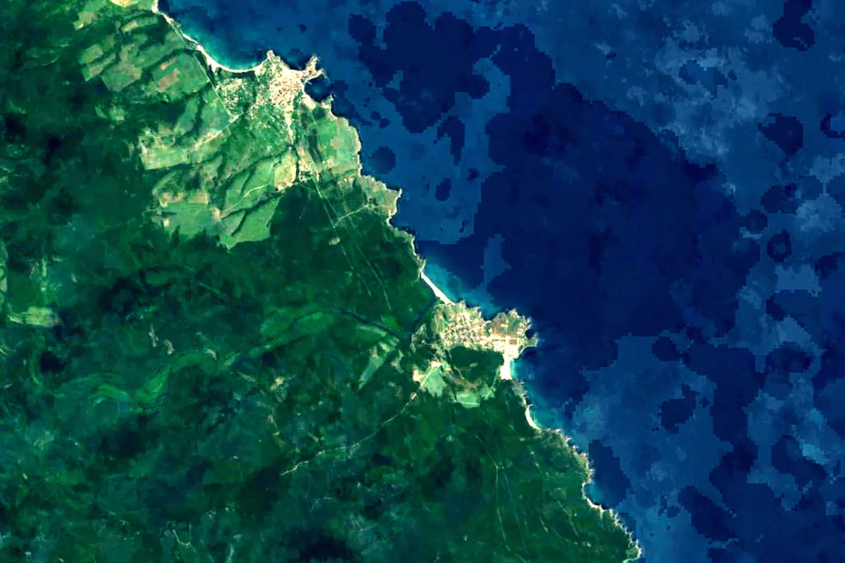 Veleka: satellite view of the mouth