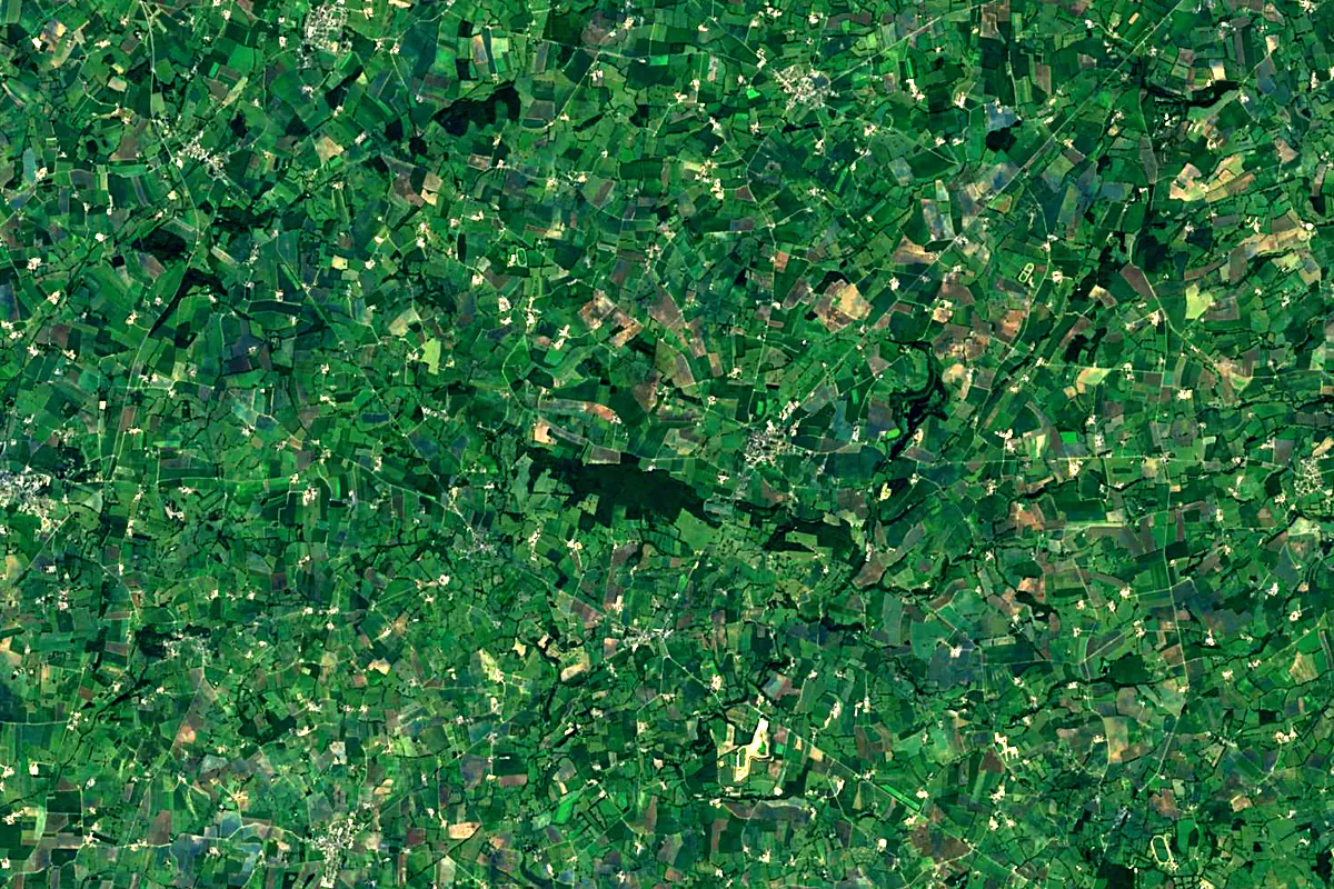 Vilaine: satellite view of the source