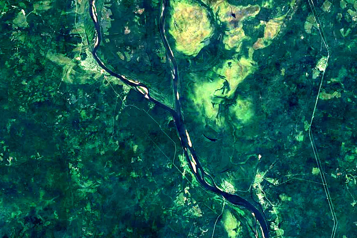 Vishera: satellite view of the mouth