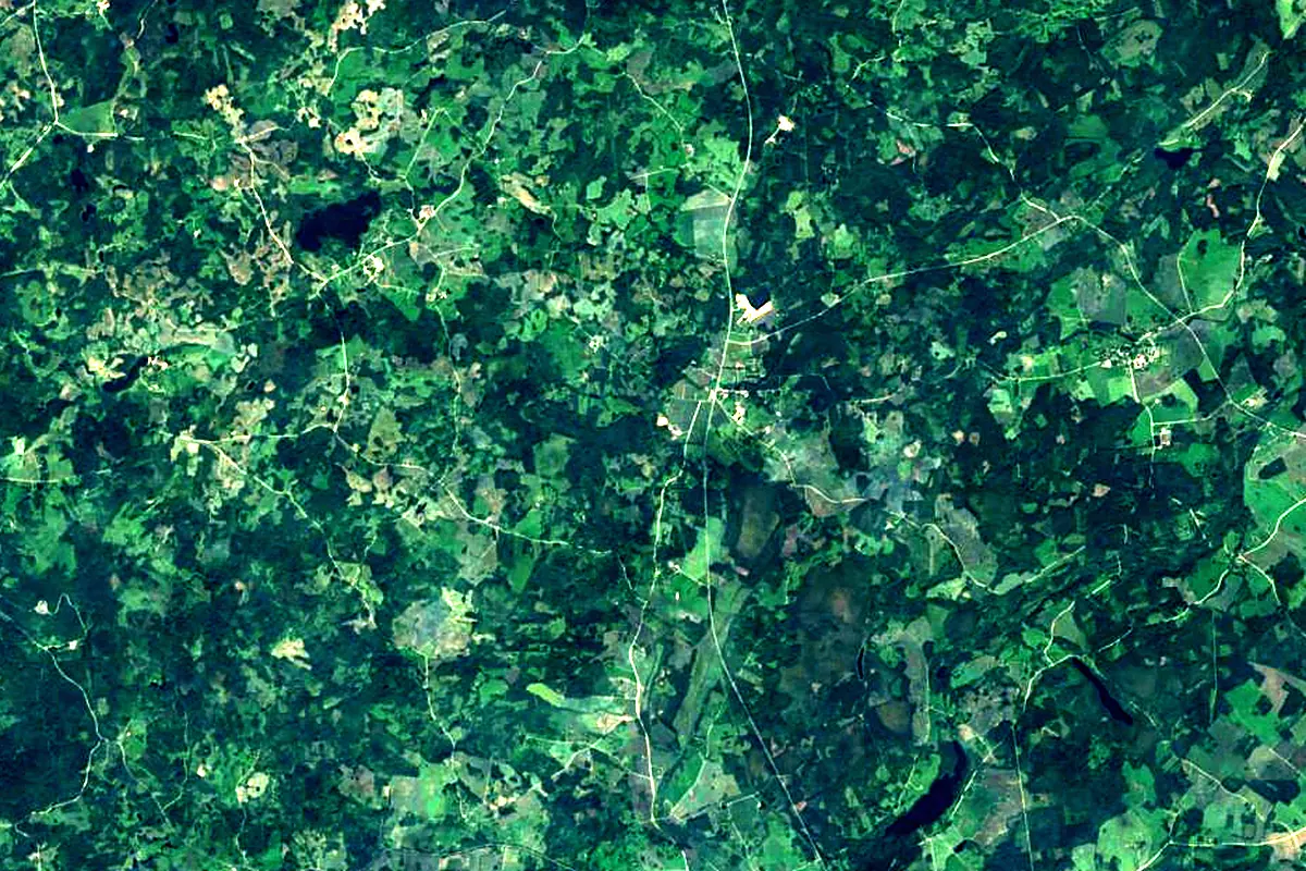Võhandu River: satellite view of the source