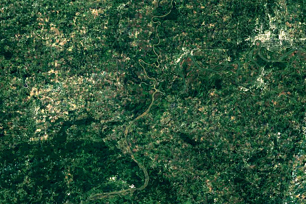 Wabash River: satellite view of the mouth