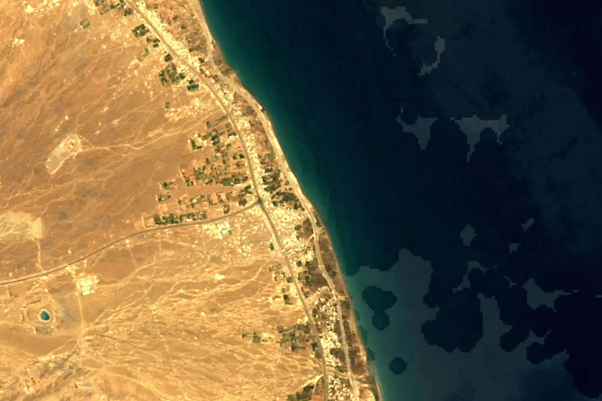 Wadi Hatta: satellite view of the mouth
