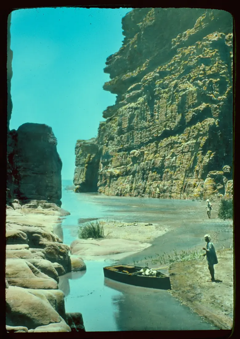 Jericho and Dead Sea area and River Jordan. River Arnon flowing into the Dead Sea. Num. 21-13 LOC matpc.22901
