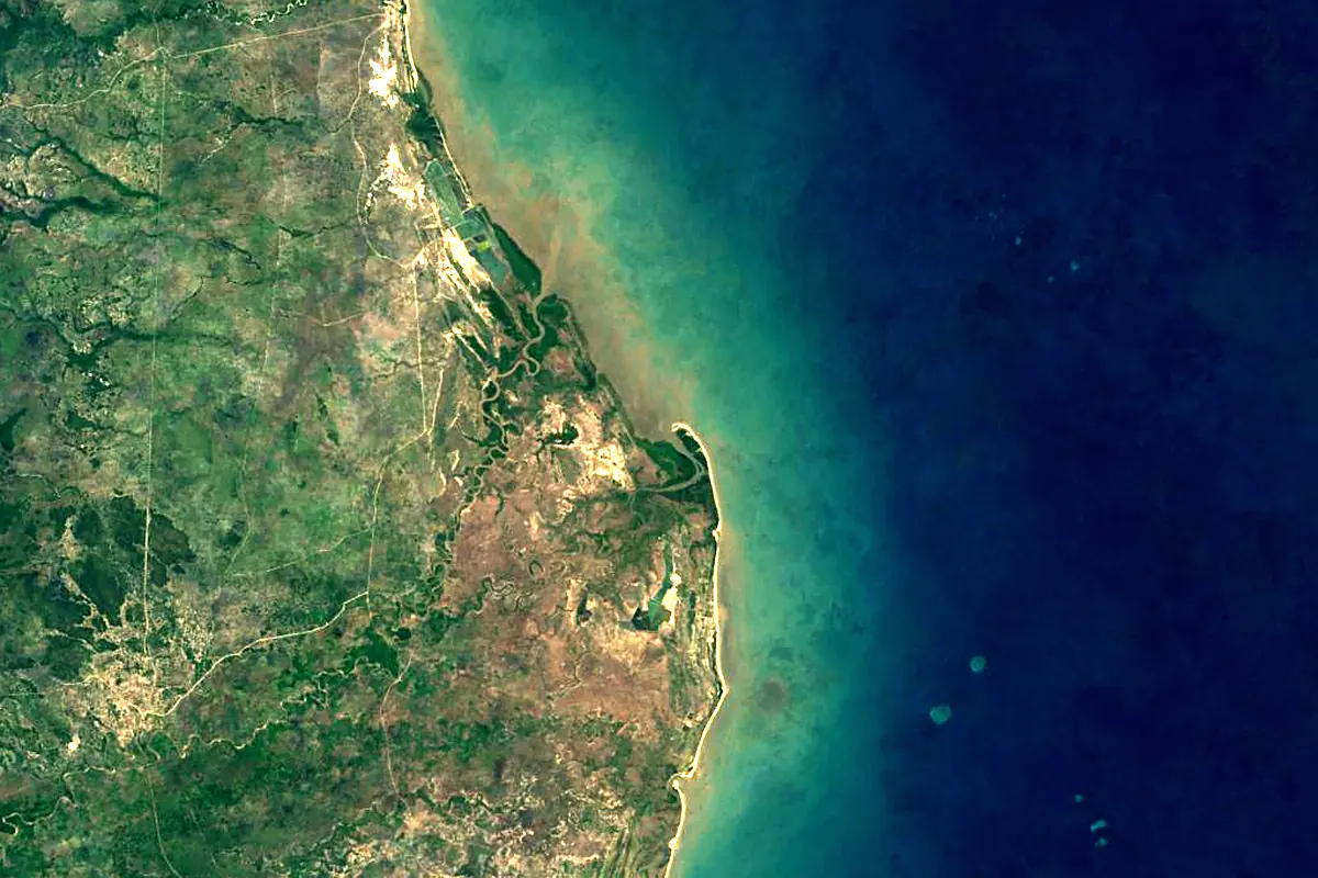 Wami River: satellite view of the mouth