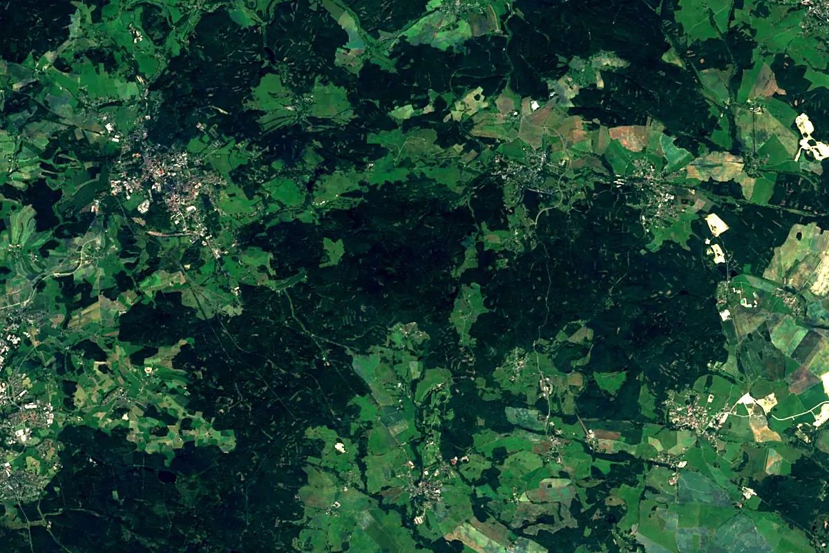 Weisse Elster: satellite view of the source