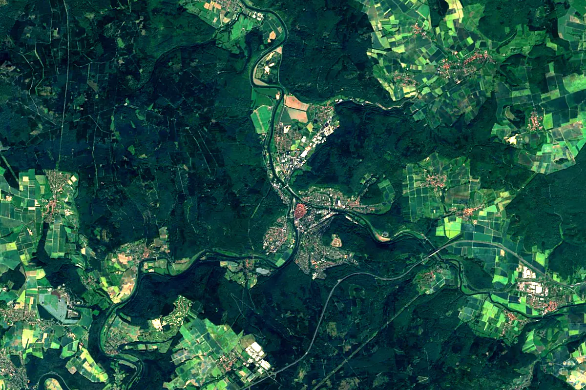 Weser: satellite view of the source