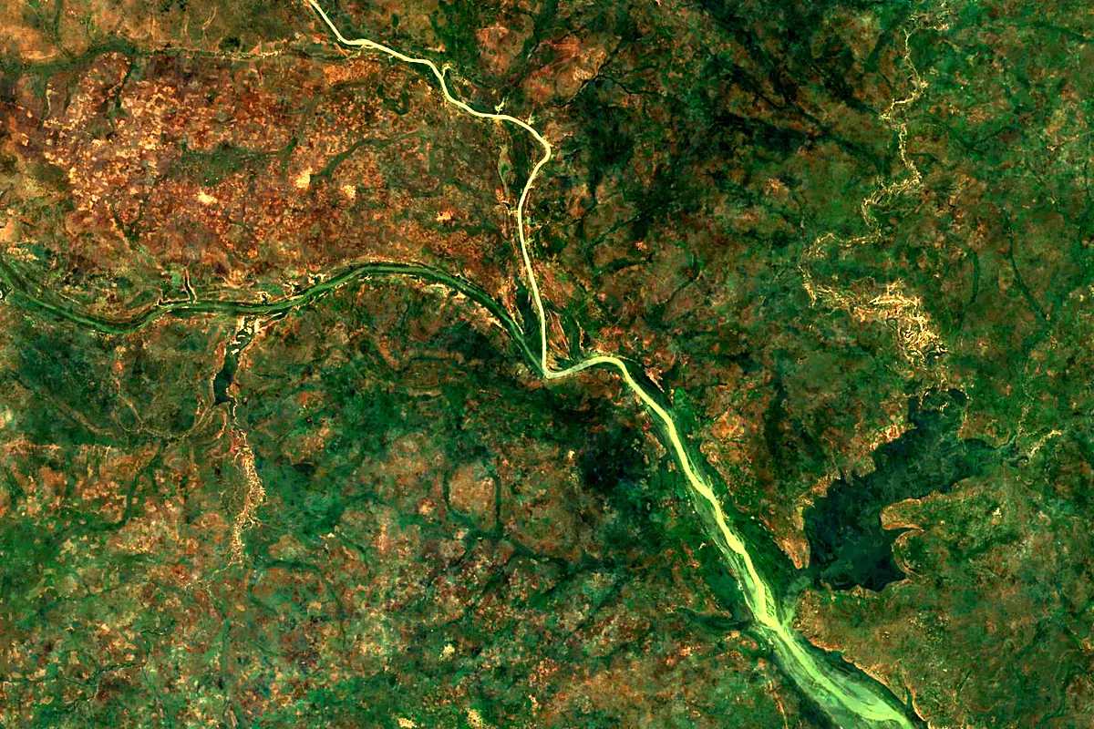 White Volta: satellite view of the mouth