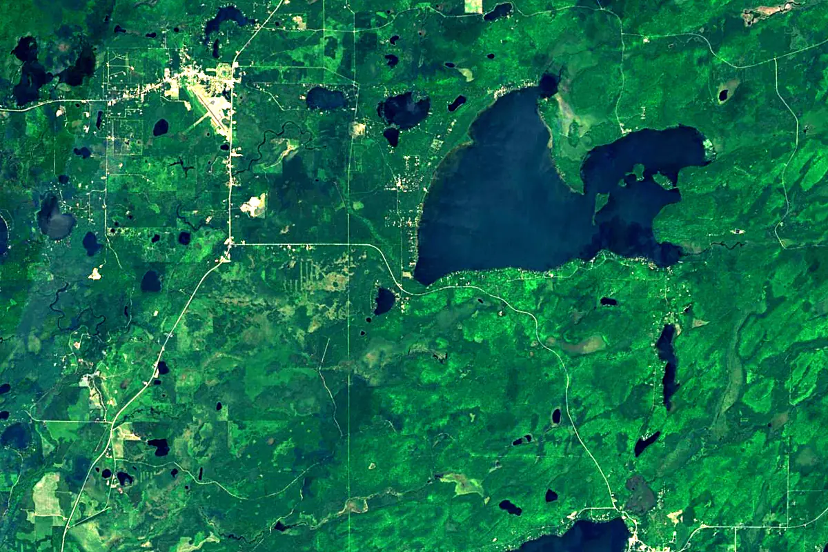 Wisconsin River: satellite view of the source