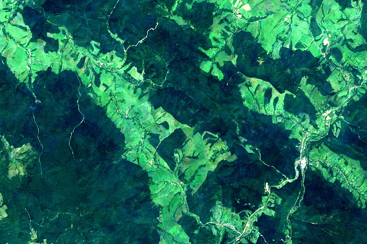 Wisłok: satellite view of the source