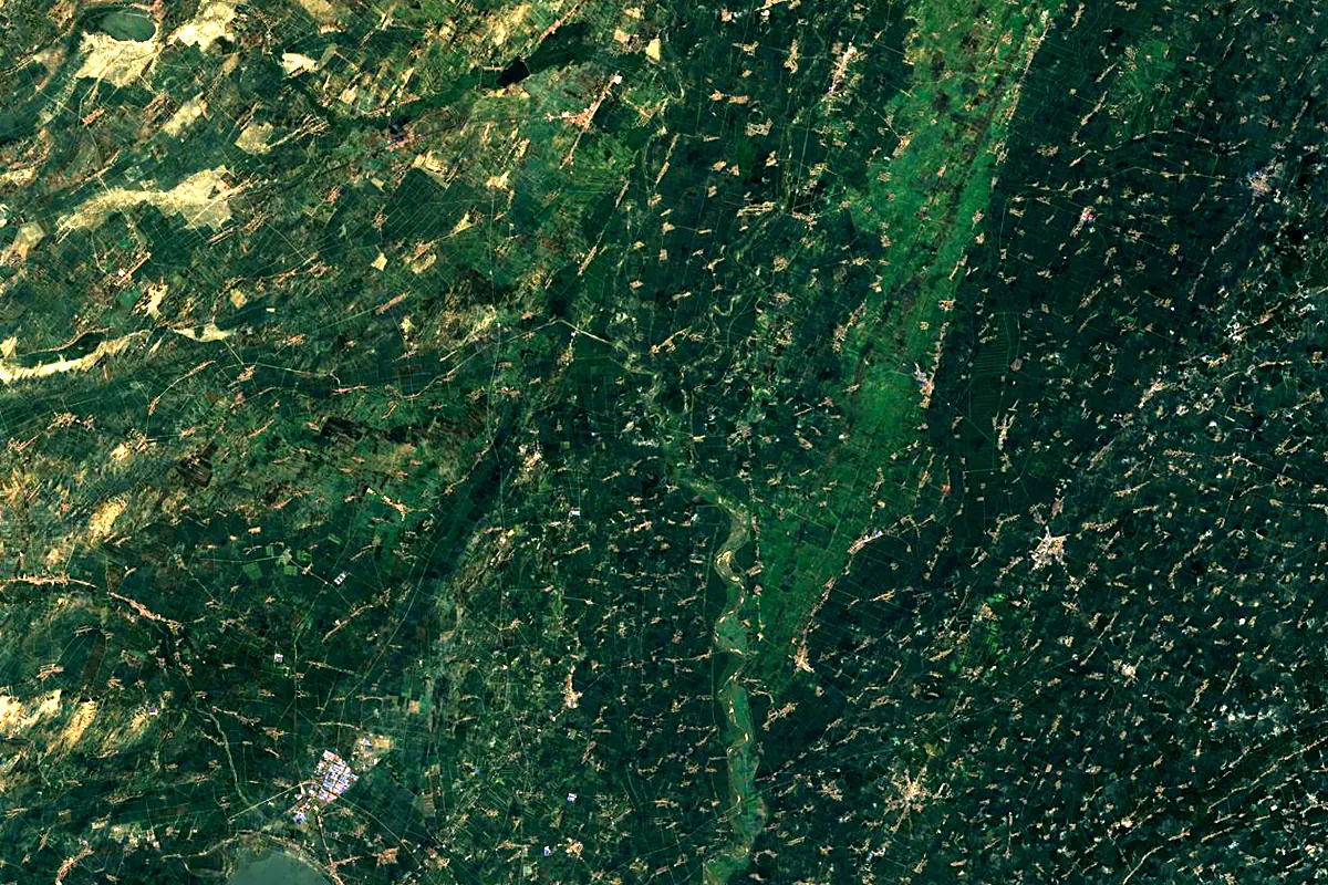 Xiliao River: satellite view of the mouth