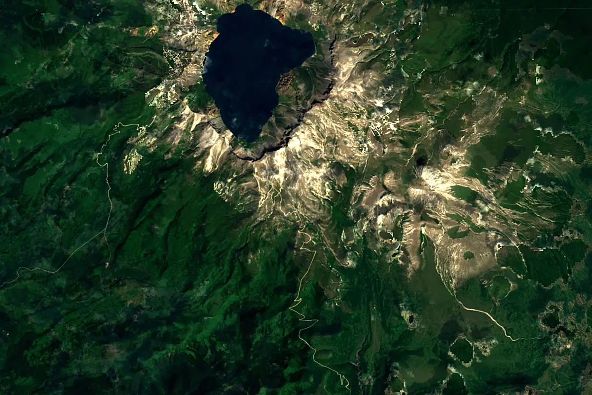 Yalu River: satellite view of the source