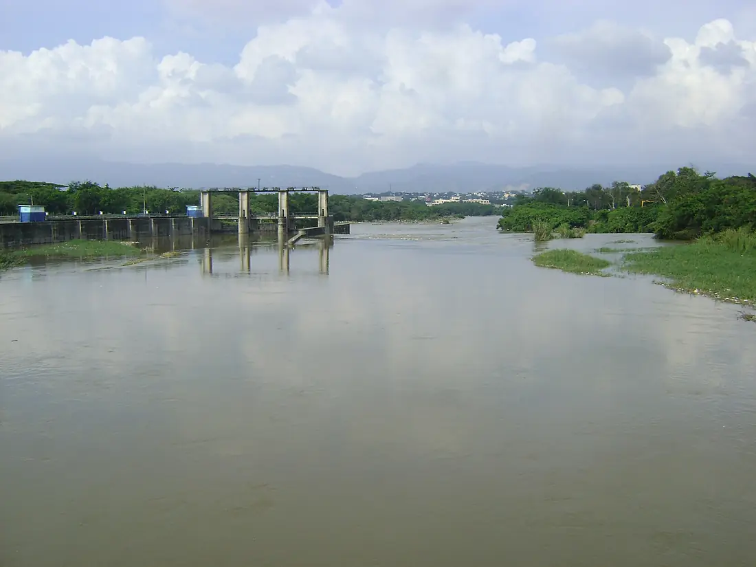 Dam in Yaque del Norte River, critical water level 229